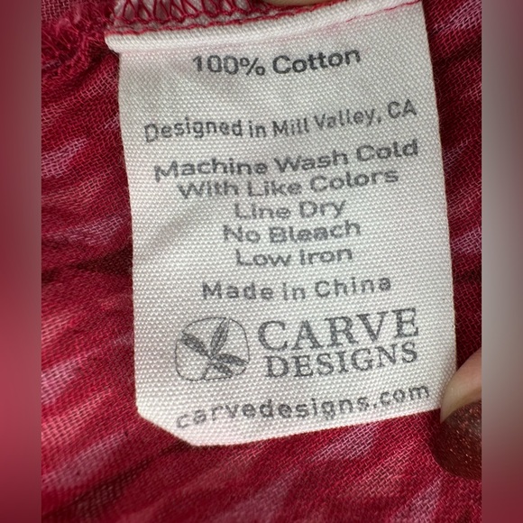 Carve Designs Women’s XL Dylan Strawberry Alpine Cotton Gauze Henley Blouse NWT - Picture 11 of 13